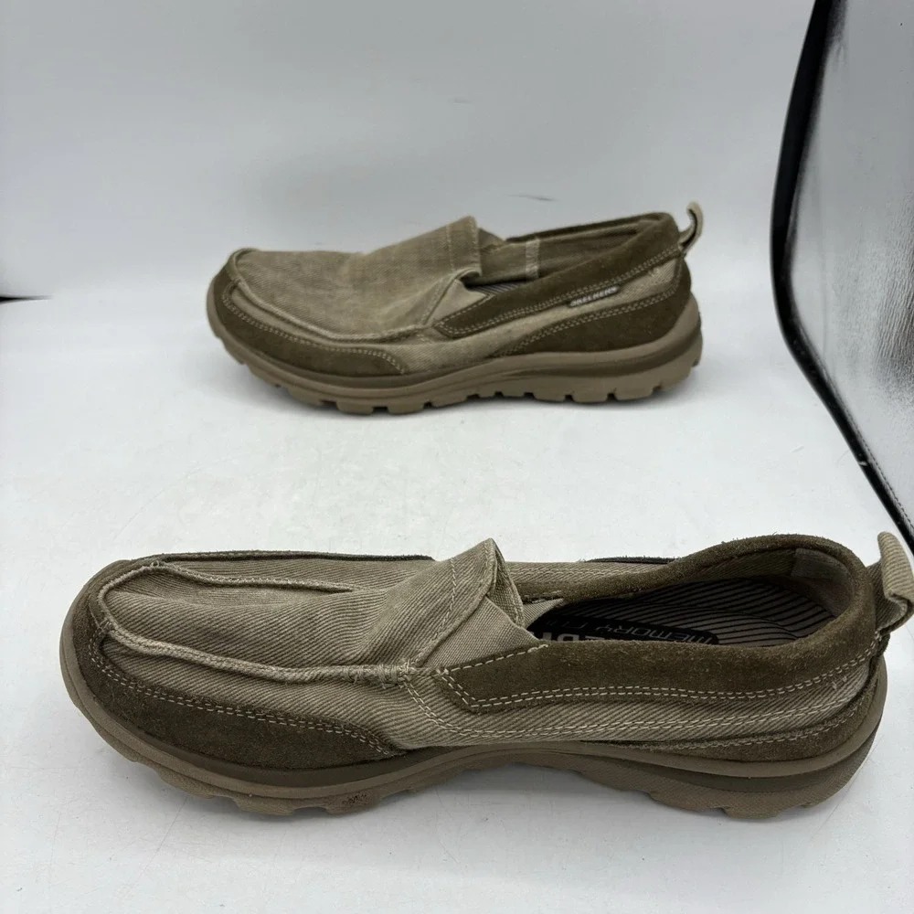 Skechers‎ Boat Shoes Mens Size 9 Melvin 63820 Taupe Brown Relaxed Fit Slip On